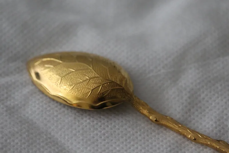 Pamono Gold-Plated Coffee Spoons, France, Set of 12