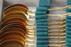 Pamono Gold-Plated Coffee Spoons, France, Set of 12