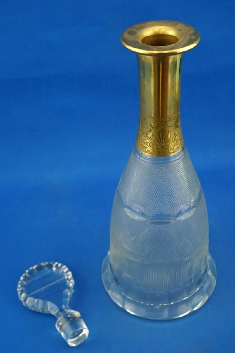 Sale Pamono Gold-Plated Crystal Glass Decanter from Ludwig Moser, Austria, 19th Century