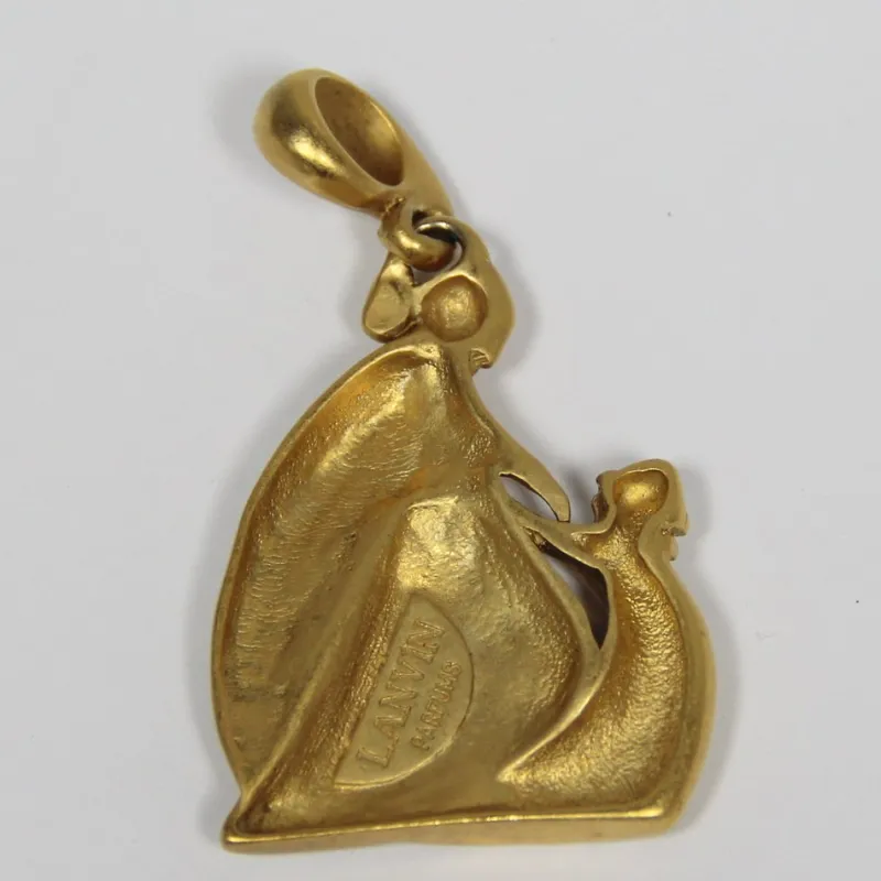 Pamono Gold-Plated Maternidad Pendant from Lanvín Perfumery, 1970s> Necklaces
