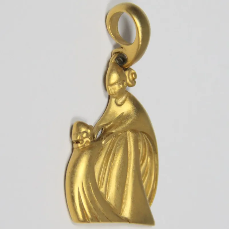 Pamono Gold-Plated Maternidad Pendant from Lanvín Perfumery, 1970s> Necklaces