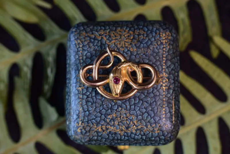 Pamono Gold-Plated Snake Brooch by Maison Savard Fix, 1910s> Brooches