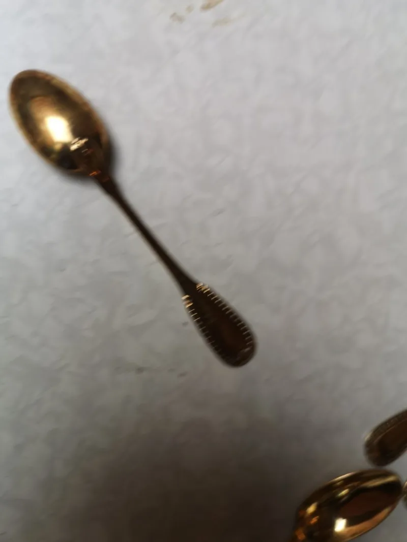 New Pamono Gold-Plated Sterling Silver Coffee Spoons from Christofle, France, Set of 12
