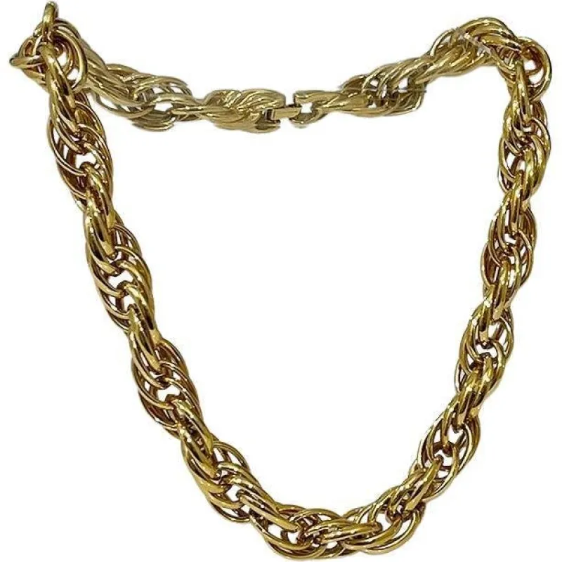 Pamono Gold-Plated Triple Twisted Necklace from Nina Ricci, 1980s> Necklaces