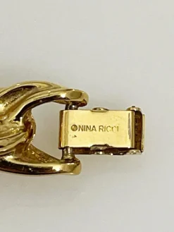 Pamono Gold-Plated Triple Twisted Necklace from Nina Ricci, 1980s><noscript><img width=