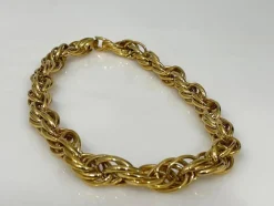 Pamono Gold-Plated Triple Twisted Necklace from Nina Ricci, 1980s><noscript><img width=