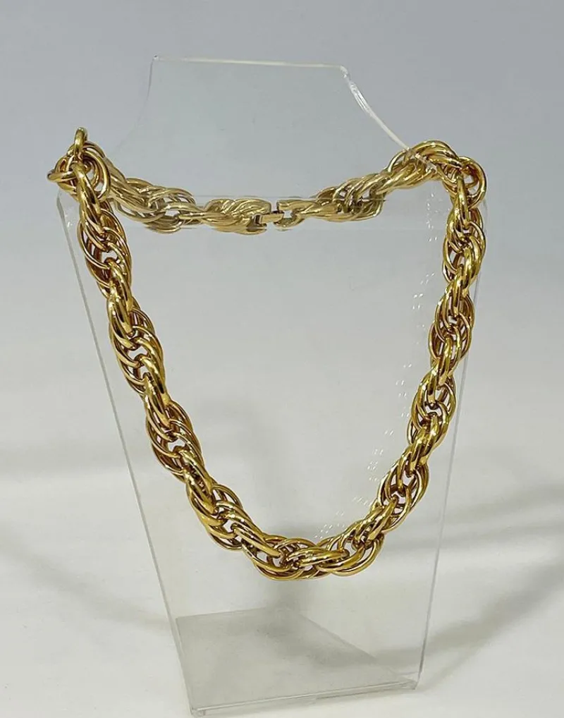 Pamono Gold-Plated Triple Twisted Necklace from Nina Ricci, 1980s> Necklaces