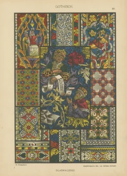 Hot Pamono Gothic Artwork from Ornamentenschatz, 1887, Paper, Set of 6