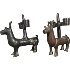 Pamono Gothic Bronze Candlesticks, Germany, 1380s, Set of 2><noscript><img width=