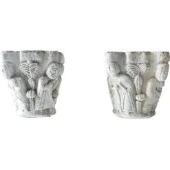 Pamono Gothic Revival Stone Planters, UK, 1940s, Set of 2> Planters And Jardiniere