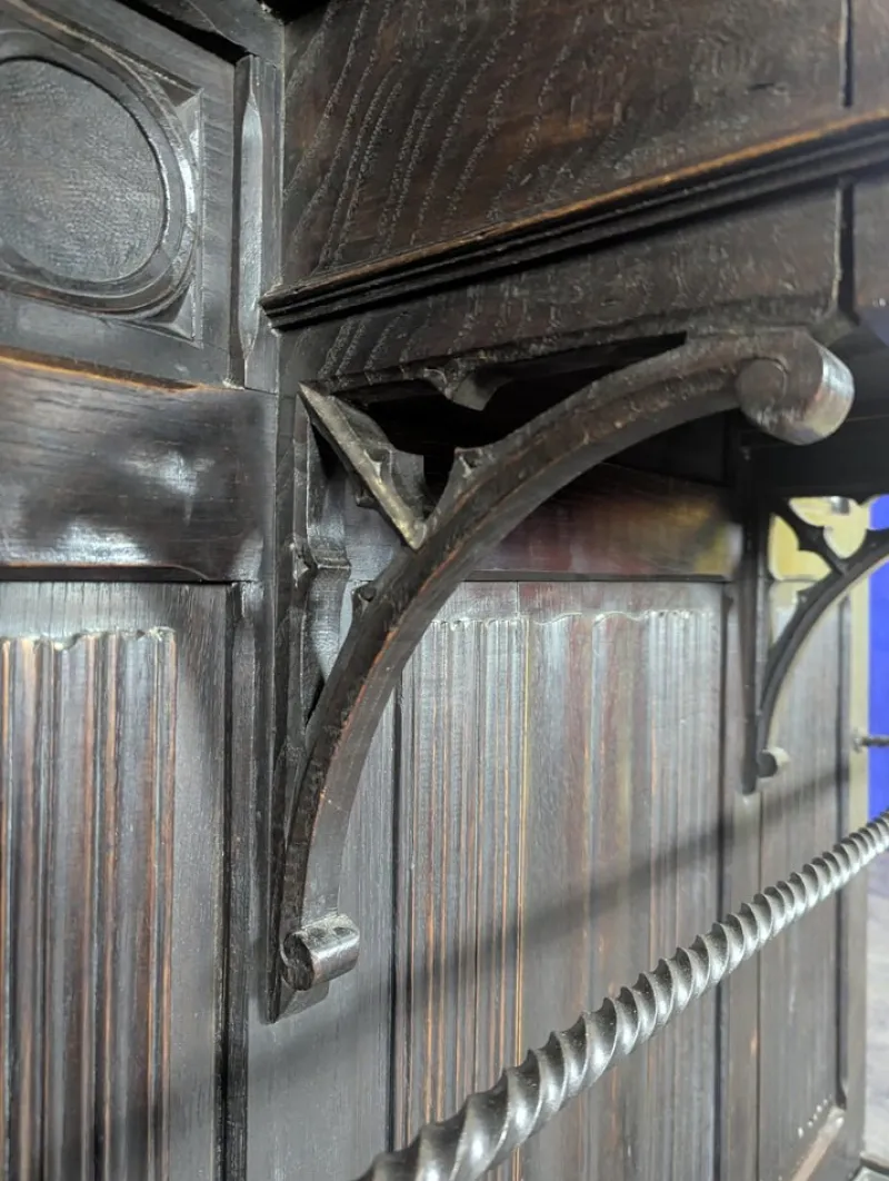 Pamono Gothic Style Oak Coat Rack> Racks, Hooks & Valets