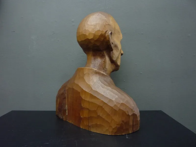 Pamono Gottfried Fuetsch, Large Bust, 1950s-1970s, Limewood> Art Deco
