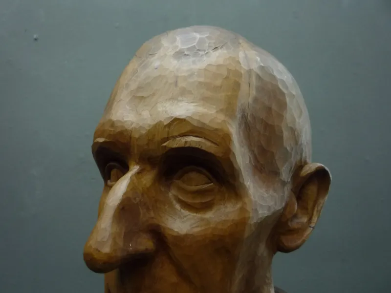 Pamono Gottfried Fuetsch, Large Bust, 1950s-1970s, Limewood> Art Deco