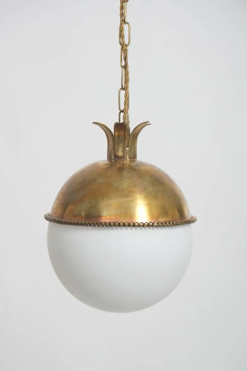 Pamono Granada Brass and Opaline Pendant Lamp by Barracuda Interiors> Ceiling Lights