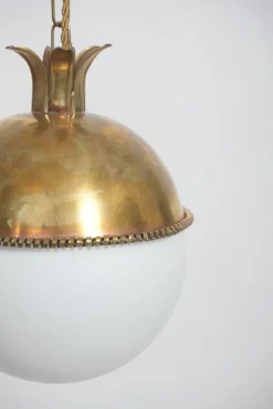 Pamono Granada Brass and Opaline Pendant Lamp by Barracuda Interiors><noscript><img width=