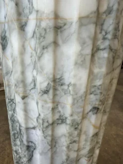 Outlet Pamono Grand Fluted Verde Alpi Marble Columns on Stepped Bases, Set of 2