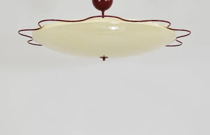 Sale Pamono Grand Mid-Century Flush Mount Uplight Ceiling Lamp from Filmcasino Vienna, 1950s