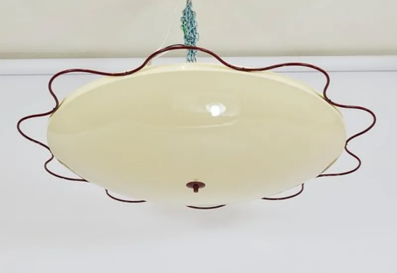 Sale Pamono Grand Mid-Century Flush Mount Uplight Ceiling Lamp from Filmcasino Vienna, 1950s