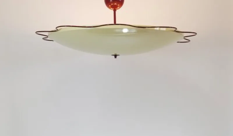 Sale Pamono Grand Mid-Century Flush Mount Uplight Ceiling Lamp from Filmcasino Vienna, 1950s