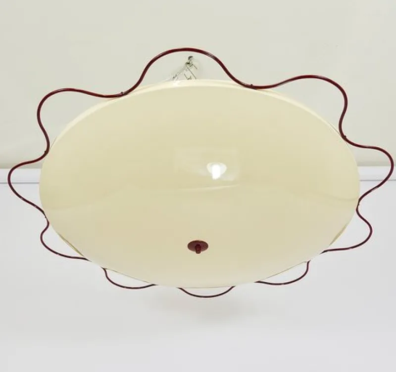 Sale Pamono Grand Mid-Century Flush Mount Uplight Ceiling Lamp from Filmcasino Vienna, 1950s