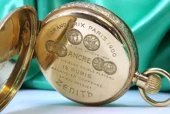Pamono Grand Prix Paris 1900 Pocket Watch in Gold with Rubies from Zenith><noscript><img width=
