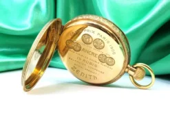 Pamono Grand Prix Paris 1900 Pocket Watch in Gold with Rubies from Zenith><noscript><img width=