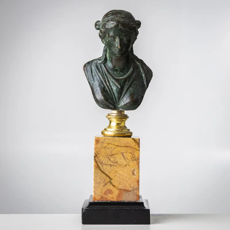 Discount Pamono Grand Tour Bust of a Woman, 19th Century, Bronze on Marble Base