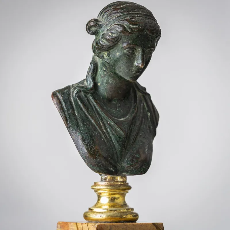 Discount Pamono Grand Tour Bust of a Woman, 19th Century, Bronze on Marble Base