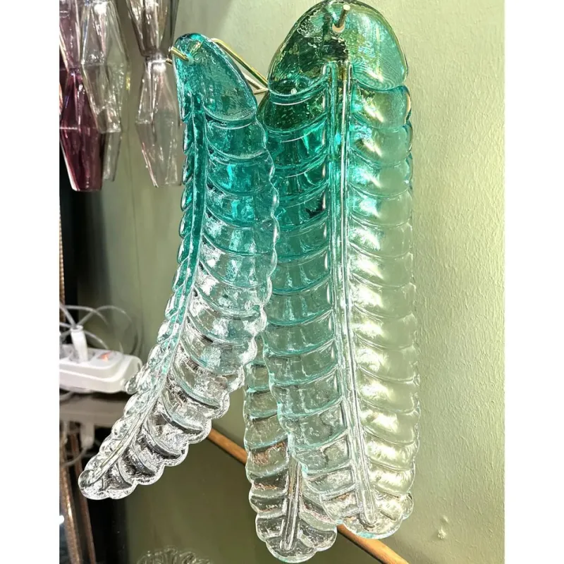 Online Pamono Greeen Felci Murano Glass Wall Sconces by Simoeng, Set of 2