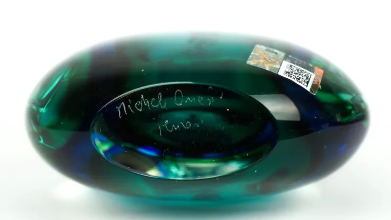 Sale Pamono Green & Blue Sommerso Murano Blown Glass Bottle by Michele Onesto for Made Murano Glass, 2019