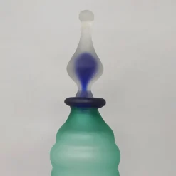 Pamono Green and Blue Bottle in Murano Glass by Michielotto, 1970s><noscript><img width=