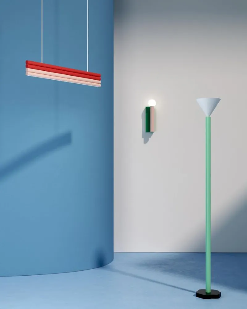 Online Pamono Green and Light Blue Parallel Tubes by Atelier Areti