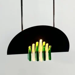 Online Pamono Green and White Murano Pendant Light from Mazzega, 1970s