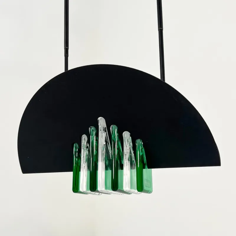 Online Pamono Green and White Murano Pendant Light from Mazzega, 1970s