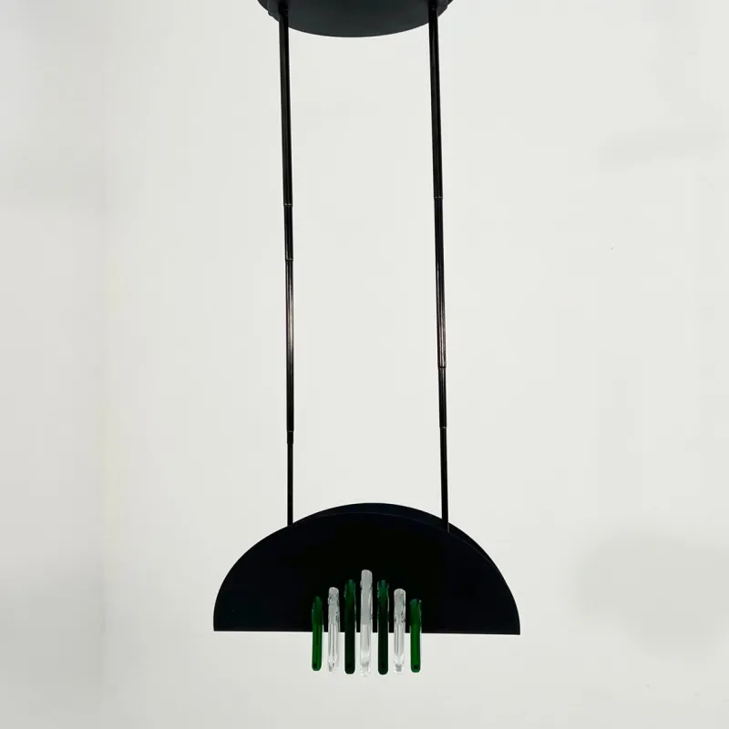 Online Pamono Green and White Murano Pendant Light from Mazzega, 1970s