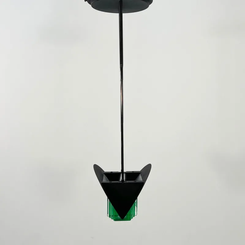 Online Pamono Green and White Murano Pendant Light from Mazzega, 1970s