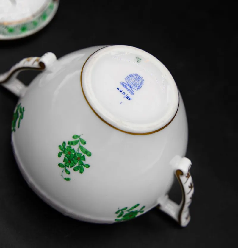 Pamono Green Appony Coffee Service from Herend, Set of 36> Coffee & Tea Service
