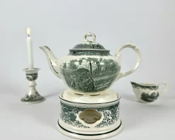 Pamono Green Burgenland Coffee and Tea Set in Porcelain from Villeroy & Boch, Germany, 1980s, Set of 13><noscript><img width=
