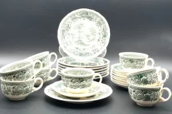 Pamono Green Burgenland Coffee or Tea Service from Villeroy & Boch, 1960s, Set of 28> Coffee & Tea Service