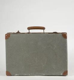 Pamono Green Checkered Hardboard Suitcase, Italy, 1950s> Trunks Crates & Baskets