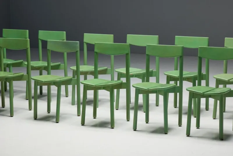Clearance Pamono Green Coffee Bean Dining Chair by Pierre Gautier Delaye, France, 1965