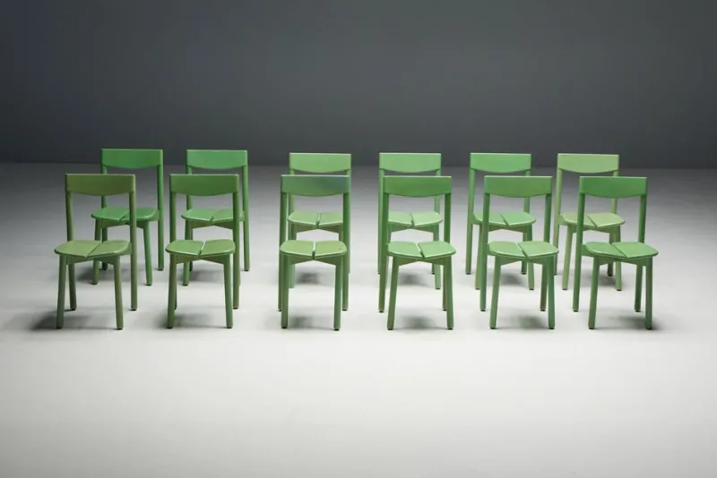 Clearance Pamono Green Coffee Bean Dining Chair by Pierre Gautier Delaye, France, 1965