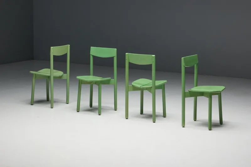 Clearance Pamono Green Coffee Bean Dining Chair by Pierre Gautier Delaye, France, 1965