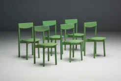 Clearance Pamono Green Coffee Bean Dining Chair by Pierre Gautier Delaye, France, 1965