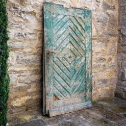 Clearance Pamono Green Door with Chevron Design