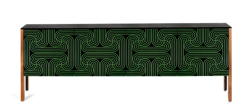 Pamono Green Four Door Loop Sideboard by Coucou Manou> Storage