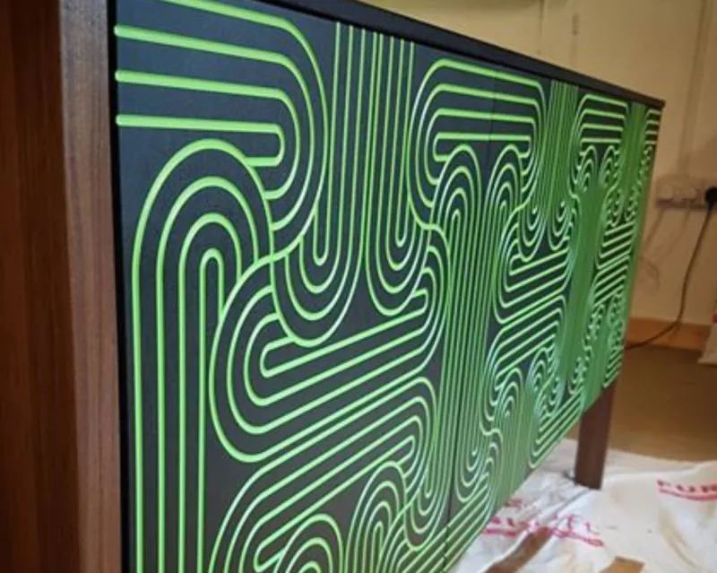 Pamono Green Four Door Loop Sideboard by Coucou Manou> Storage