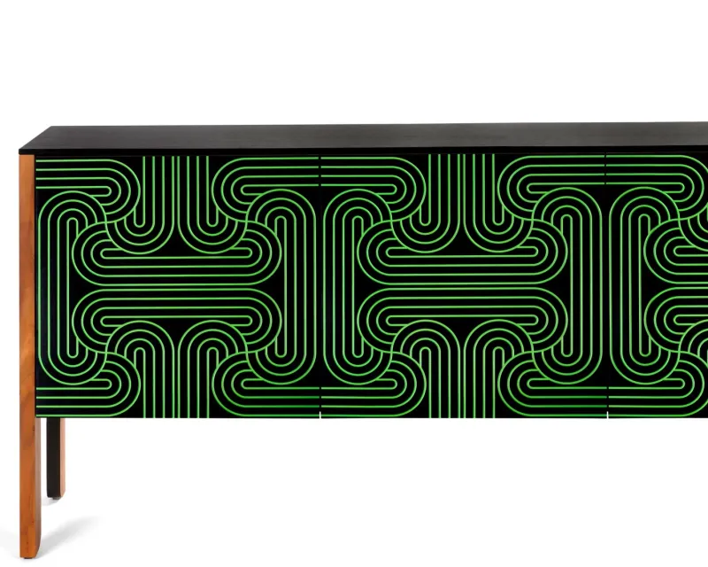 Pamono Green Four Door Loop Sideboard by Coucou Manou> Storage