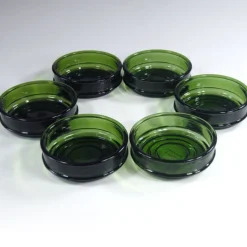 Pamono Green Glass Bowls from Nissen, Denmark, 1970s, Set of 6><noscript><img width=