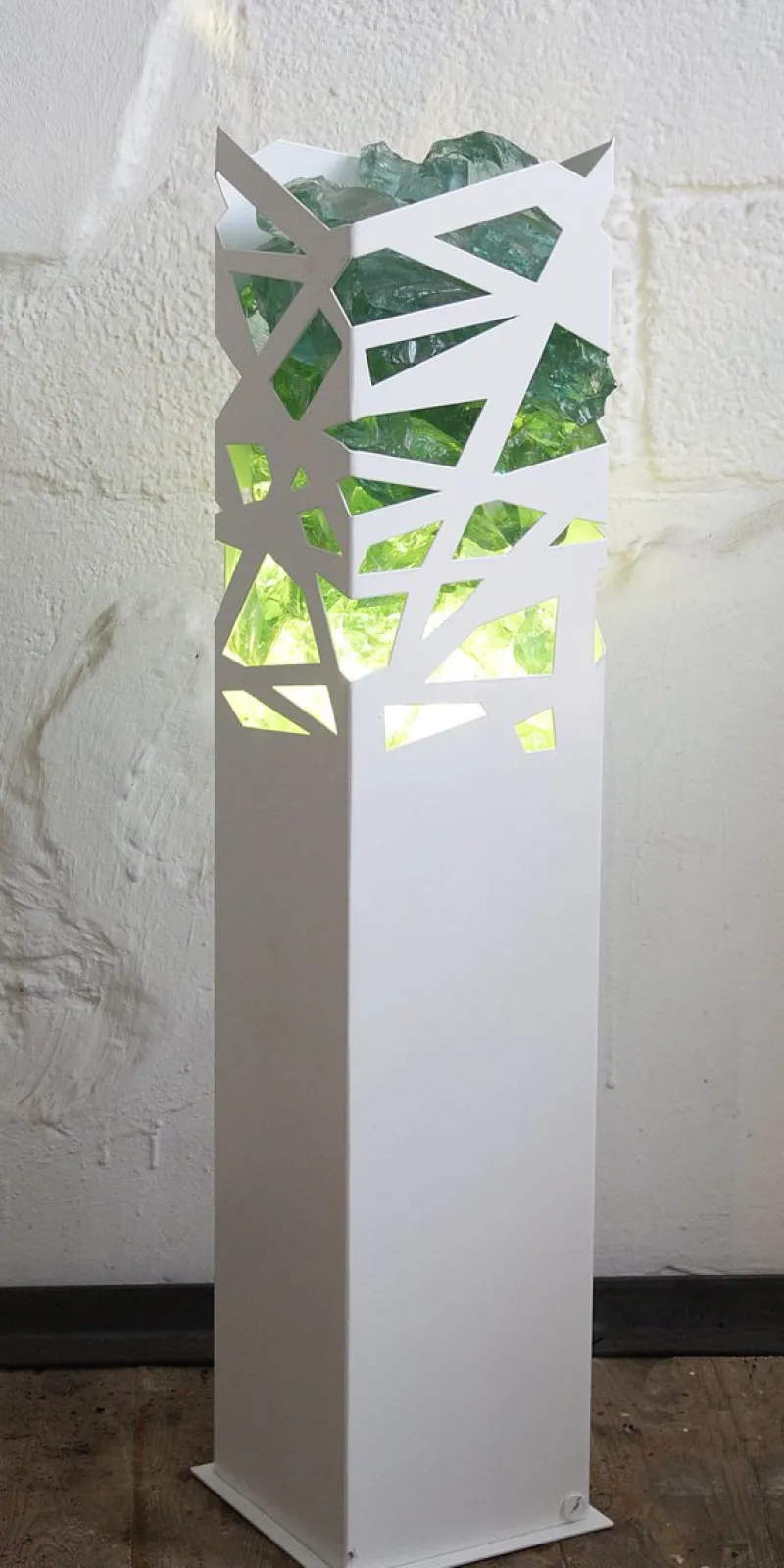 Pamono Green Glass Z1 Pillar Light by Stefan Traloc> Floor Lamps
